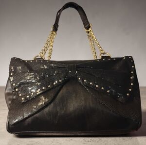 Betsey Johnson Tote Bag with Statement Sequin Large Bow